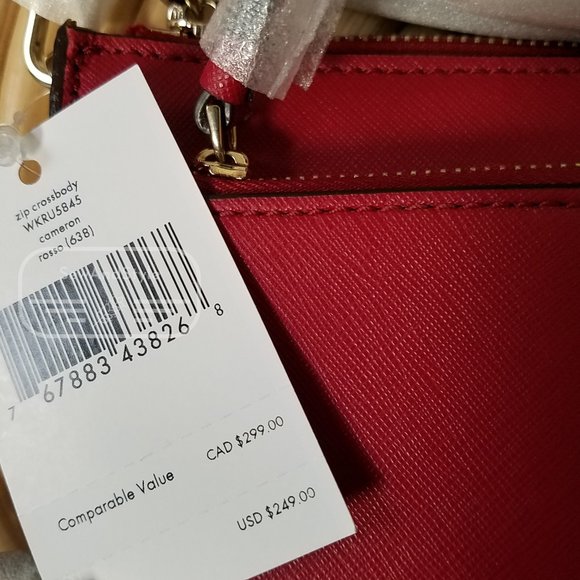 ZIP CROSSBODY KATE SPADE CAMERON ROSSO RED BRAND NEW CLUTCH - Picture 2 of 9
